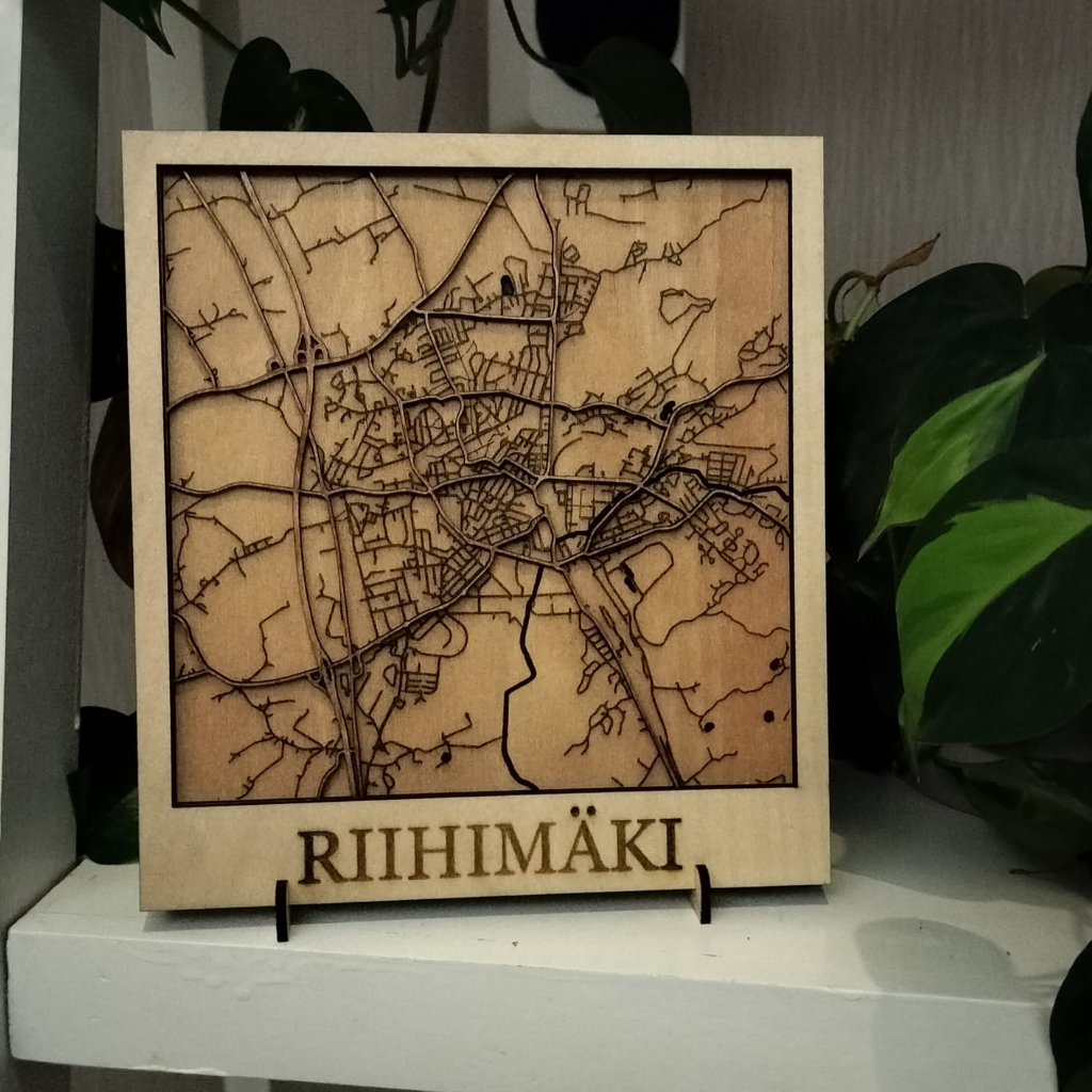 3D karttataulu omasta kaupungista