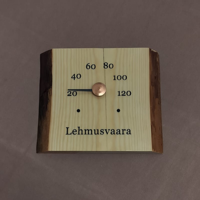 Saunamittari tuppeensahatusta puusta omalla logolla