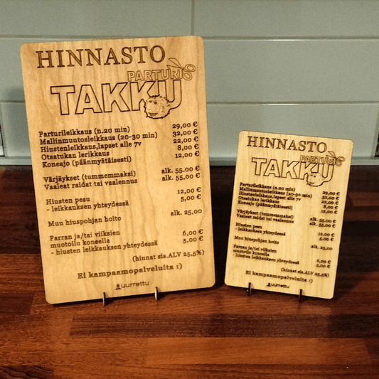 Laserkaiverrettu hinnasto yrityksille