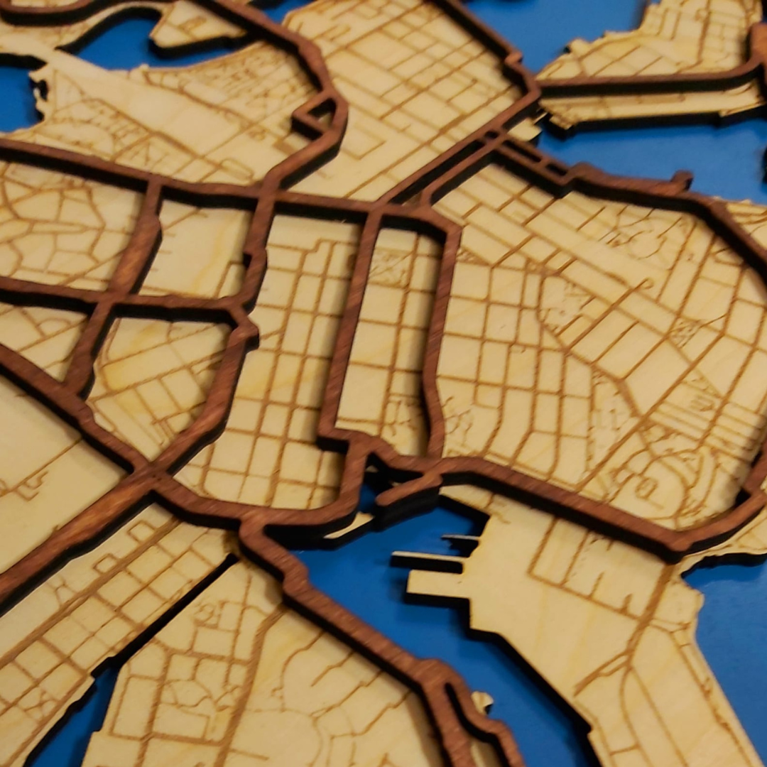 3D karttataulu omasta kaupungista