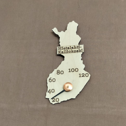 Suomi-saunamittari omalla kaupungilla tai koordinaateilla
